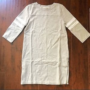 J. CREW gray jersey dress with stripes